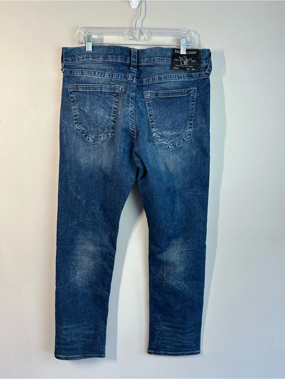 True Religion Ricky Relaxed Straight No Flap Jeans Size 36